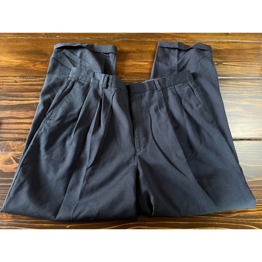 Perry Ellis Pants, Men's Size 36x30, Navy Pleated, Cuffed Perry Ellis Portfolio